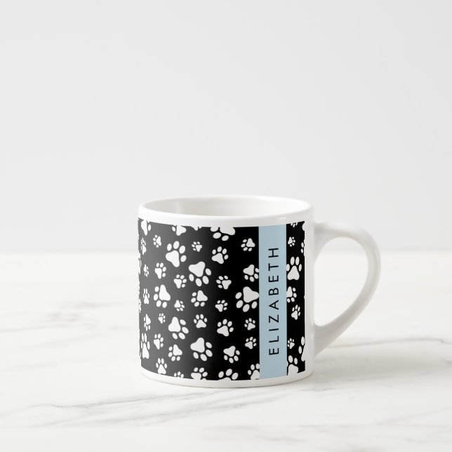 Tasse Expresso Motif mâle, Patrouilles de chien, Noir et Blanc, V (Droite)
