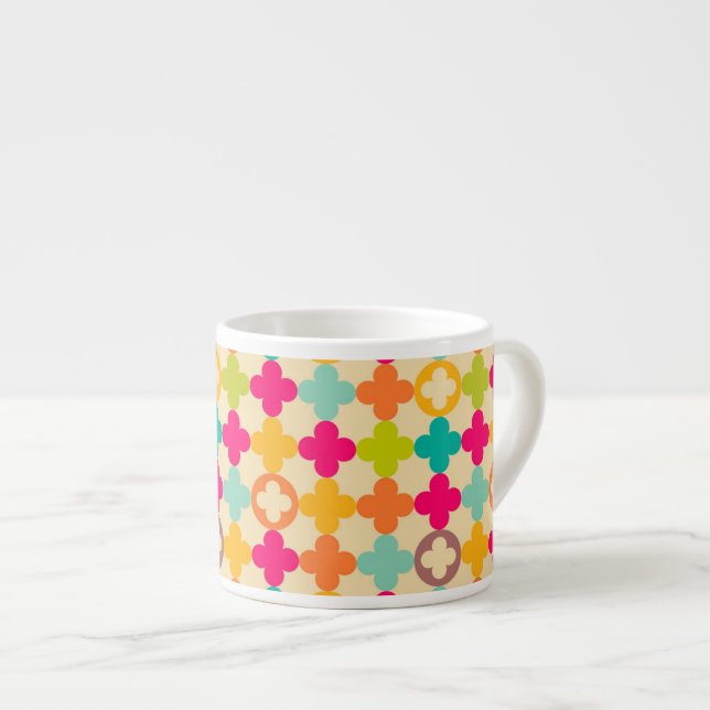 Tasse Expresso Motif médiéval vintage de rosette (Devant droit)