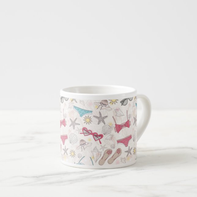 Tasse Expresso Motif mignon d'abrégé sur été (Devant droit)