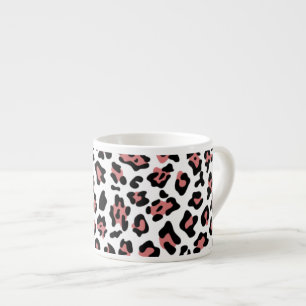 Tasse Expresso Motif noir de poster de animal de léopard de pêc