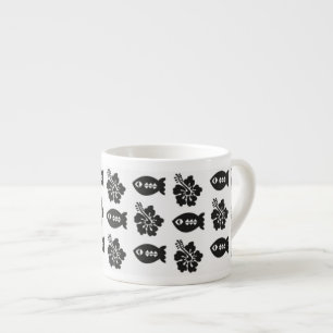 Tasse Expresso Motif noir et blanc Retro Tiki