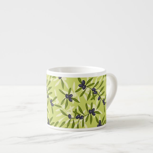 Tasse Expresso Motif olive (Devant droit)