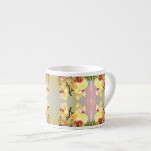 Tasse Expresso Motif Orchidées Jaunes