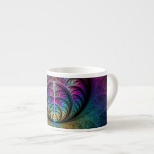 Tasse Expresso Motif psychédélique coloré abstrait d'art fractal