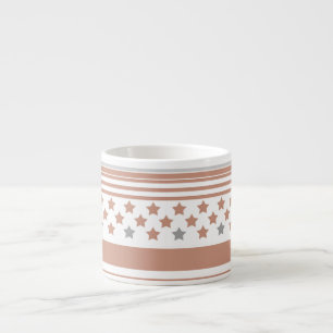 Tasse Expresso Motif rayé marron avec étoiles