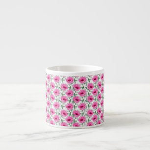 Tasse Expresso Motif Roses Rouges Floral-55501