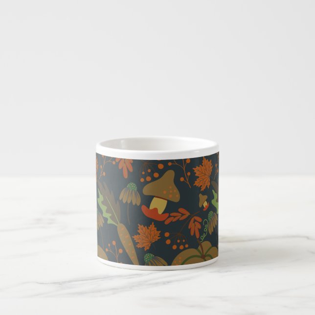 Tasse Expresso Motif sans couture Citrouille et carotte arrière - (Devant)