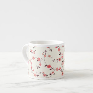 Tasse Expresso Motif sans couture d'aquarelle avec le ressort