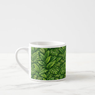 Tasse Expresso Motif sans couture de feuilles tropicales modernes