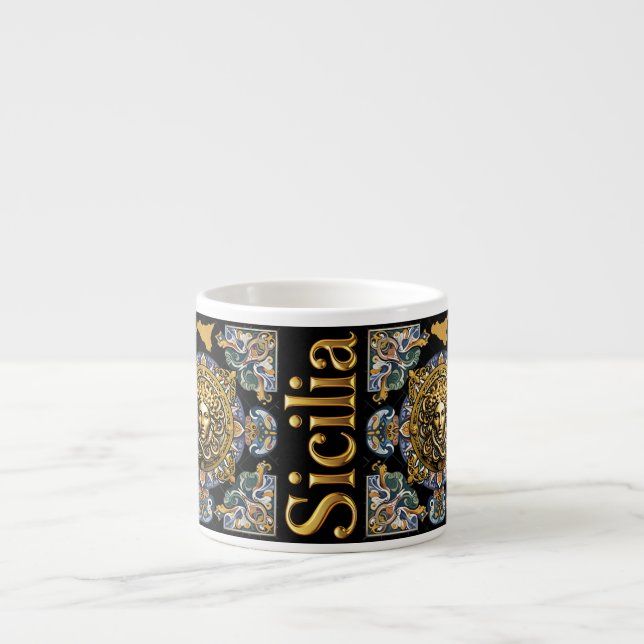 Tasse Expresso Motif sicilien de Sicile (Devant)