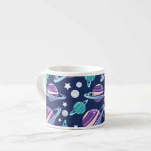 Tasse Expresso Motif spatial, Planètes, Étoiles, Galaxie, Cosmos