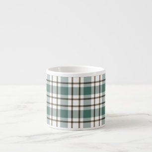 Tasse Expresso motif tartan à carreaux verts clair