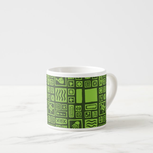 Tasse Expresso Motif Tiki (Devant droit)