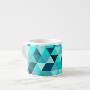 Tasse Expresso Motif Triangles Turquoise moderne