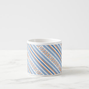 Tasse Expresso Motif tribal aztèque orange bleu mignon