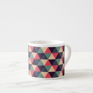 Tasse Expresso Motif turquoise et rose de triangle
