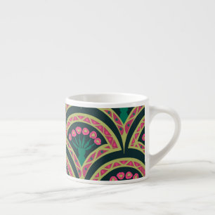 Tasse Expresso motif vert en forme de coquille