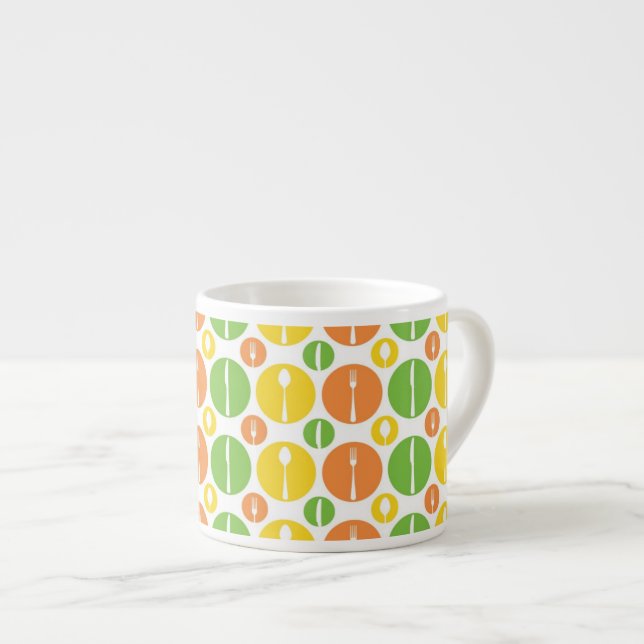 Tasse Expresso Motif vintage de couverts (Devant droit)