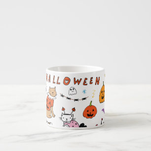 Tasse Expresso Motif Vintage Halloween Cats