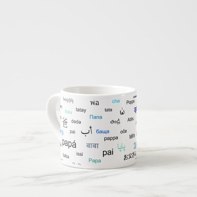 Tasse Expresso Mots pour le papa dans beaucoup de différentes (Devant gauche)