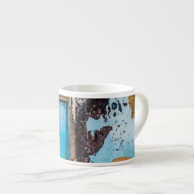 Tasse Expresso Mur bleu et porte (Devant droit)