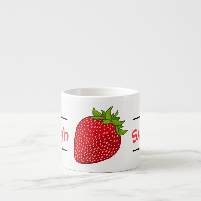 Tasse Expresso Musique de nom de fraise personnalisée (Devant)