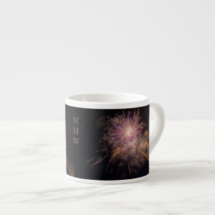 Tasse Expresso Musiques de monogramme personnalisées Fireworks
