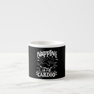 Tasse Expresso Napping Est Mon Cardio Simple Drôle Design Chat