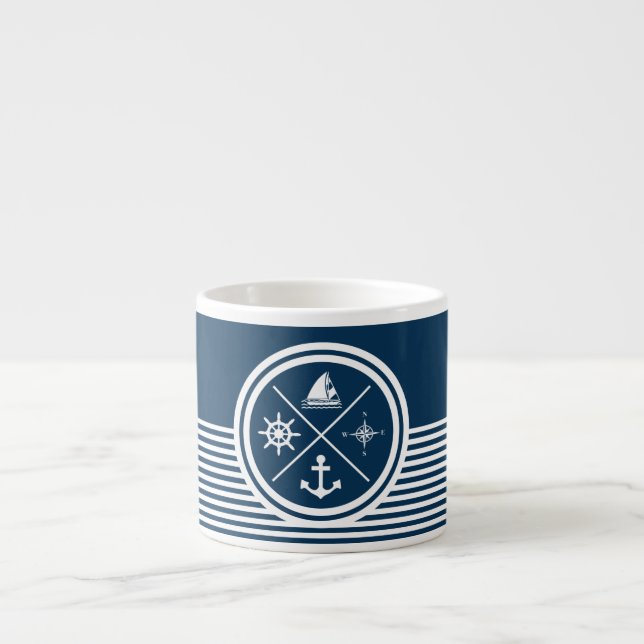 Tasse Expresso Nautical themed design (Devant)