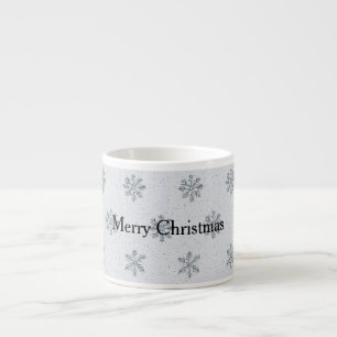 Tasse Expresso Noël aux flocons d'argent