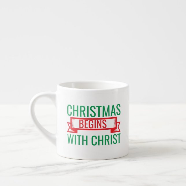 Tasse Expresso noël commence avec christ-15523 (Gauche)