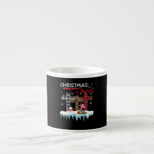 Tasse Expresso Noël commence avec le Flamant rose d'amour du Chri