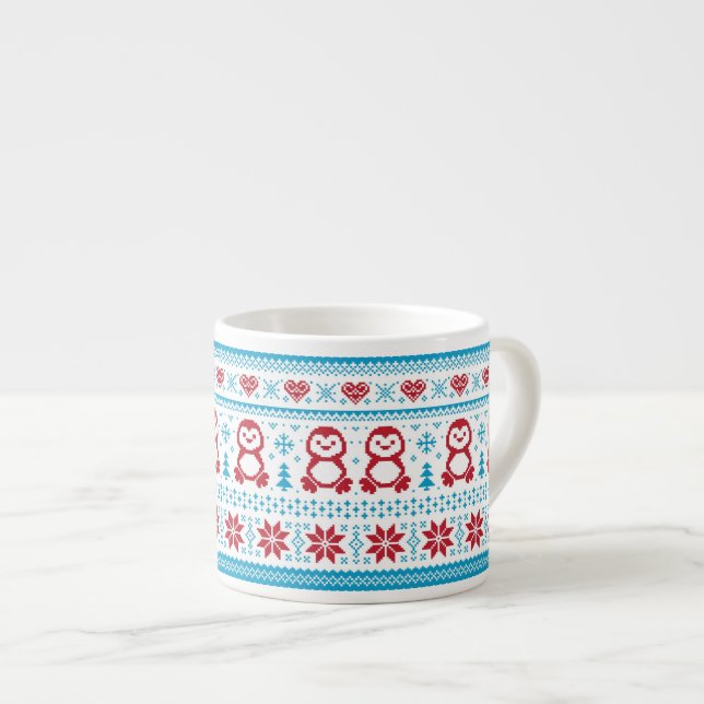 Tasse Expresso Noël et l'hiver ont tricoté le motif (Devant droit)