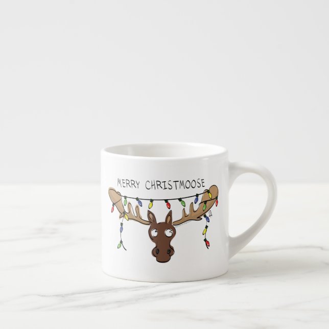 Tasse Expresso Noël Moose mignonne drôle animal de vacances (Droite)