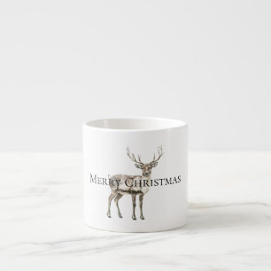 Tasse Expresso Noël Rustic Deer Personnalisé