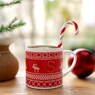 Tasse Expresso Noël scandinave rouge nordique