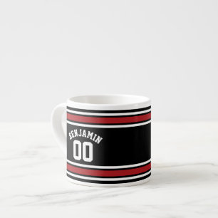 Tasse Expresso Noir et rouge folâtre le nombre nommé fait sur