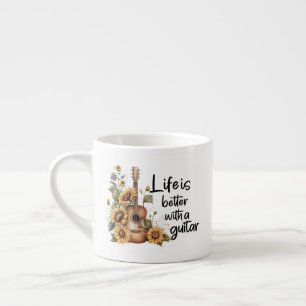 Tasse Expresso Nom de la Personnaliser Guitare avec tournesol
