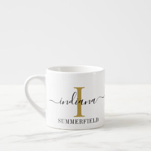 Tasse Expresso Nom et initiale en écriture monogramme