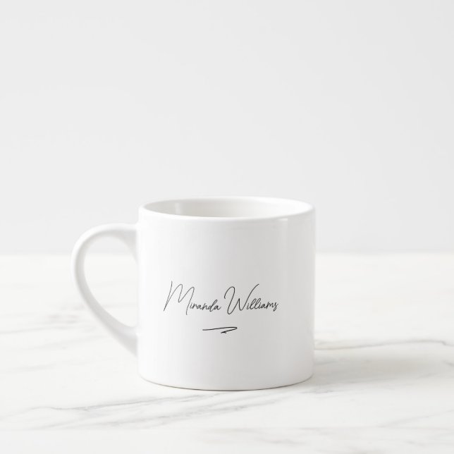 Tasse Expresso Nom personnalisé minimaliste Élégant manuscrit (Gauche)