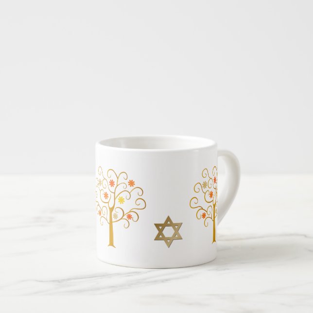 Tasse Expresso Nouvel An juif | Rosh Hashanah Cadeau (Devant droit)
