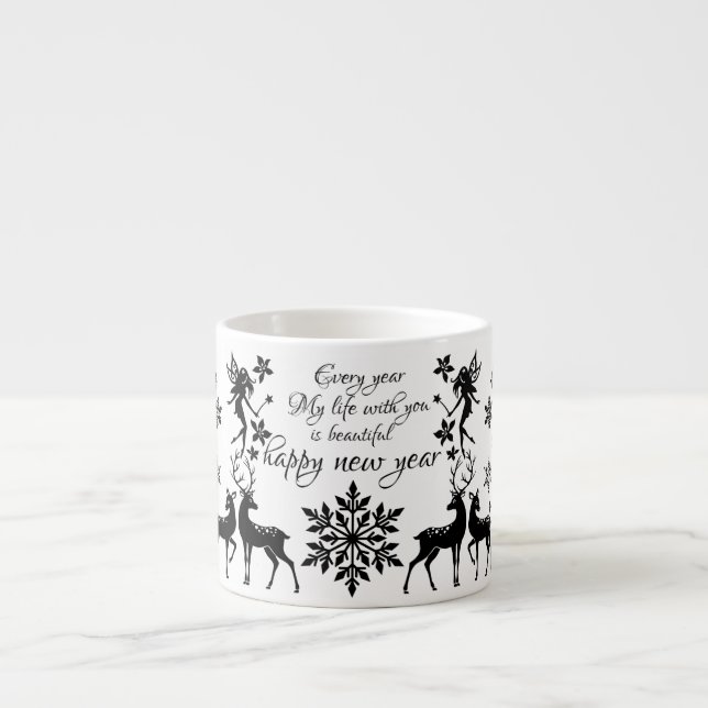 Tasse Expresso nouvelle année heureuse (Devant)