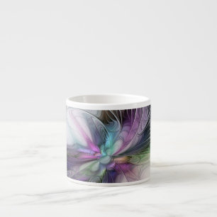 Tasse Expresso Nouvelle vie, art abstrait coloré de fantaisie fra