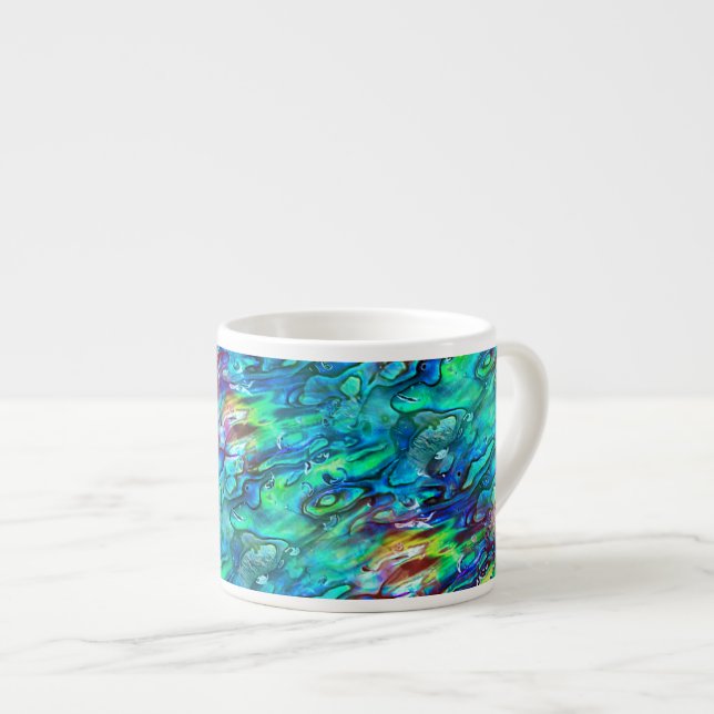 Tasse Expresso Nouvelle-Zélande Abalone Paua Shell Motif 1 (Devant droit)