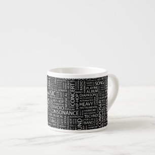 Tasse Expresso Nuage de mot de motif de MUSIQUE