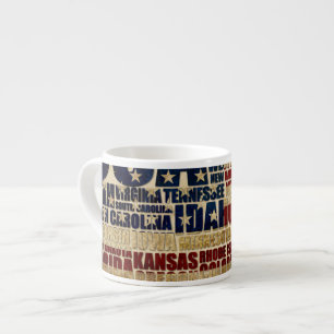 Tasse Expresso Nuage de mots du drapeau des États-Unis, art des 5
