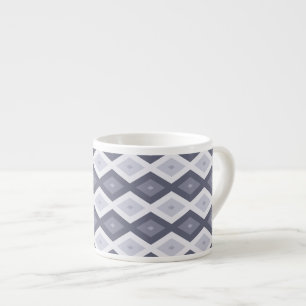 Tasse Expresso Nuances de bleu gris motif diamant