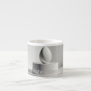 Tasse Expresso Œuf de Pâques minimaliste sur un socle moderne