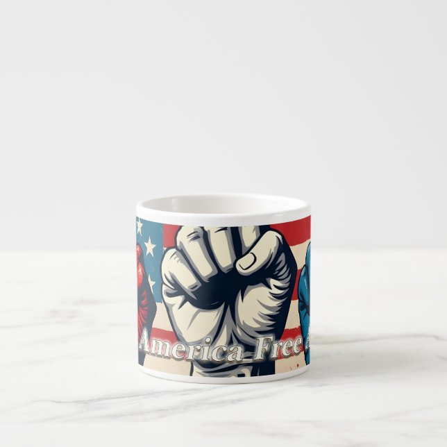 Tasse Expresso Œuvre d'art Make America Free Again (Devant)