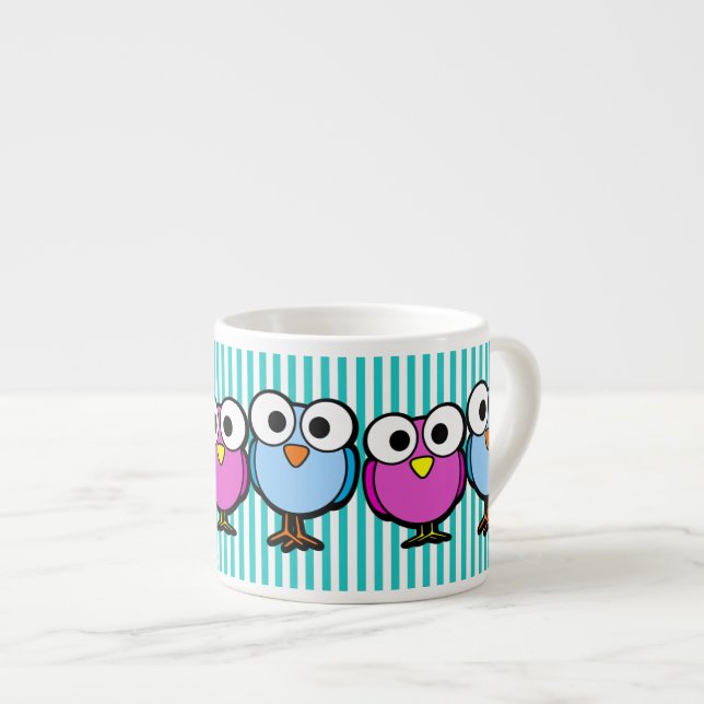 Tasse Expresso Oiseaux aux grands yeux (Devant droit)